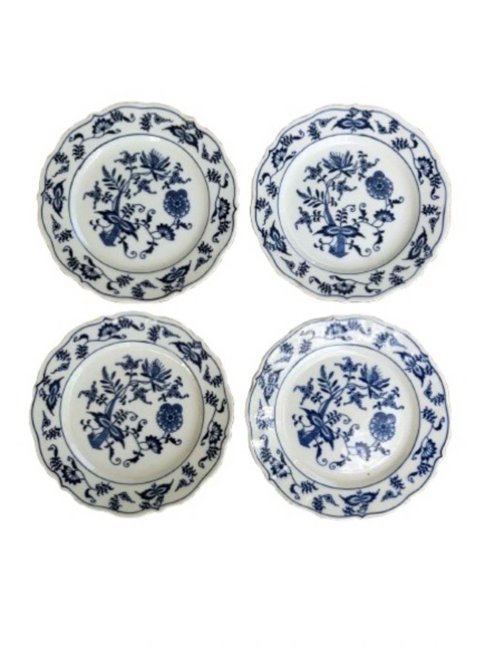 Blue Danube Set of 4 Bread and Butter Plates 6.75” Ribbon Backstamp Scallopped